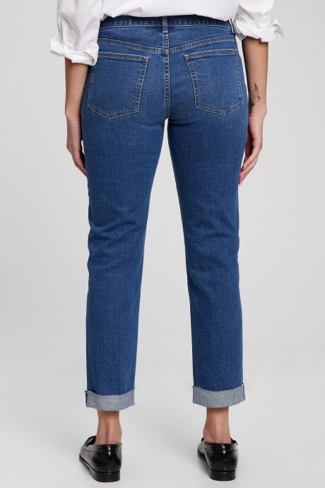 Jean Girlfriend Tiro Medio Mujer Medium Wash