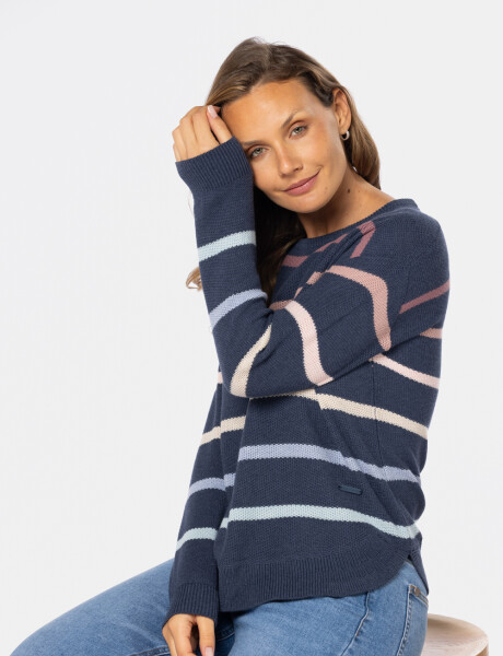 BUZO TEJIDO RAYADO Azul