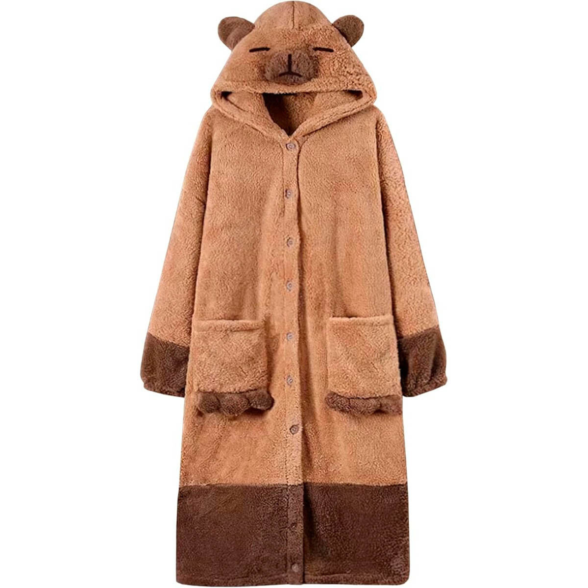 Pijama Peluche Enterito Capybara Felpa C/capucha 