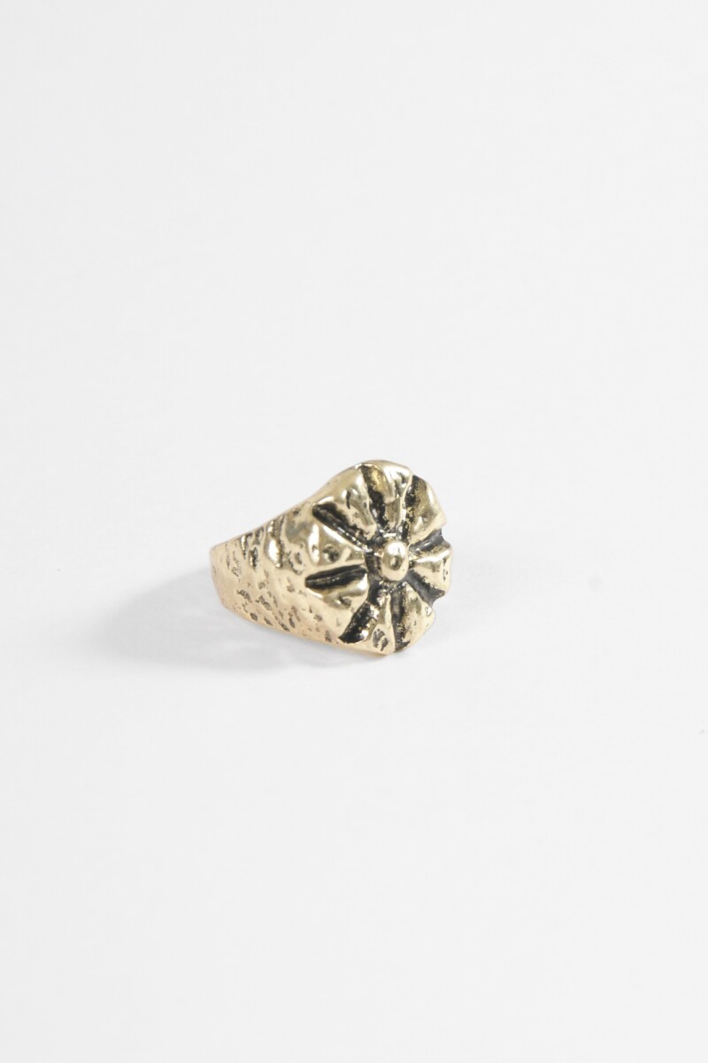 Anillo sello sol dorado