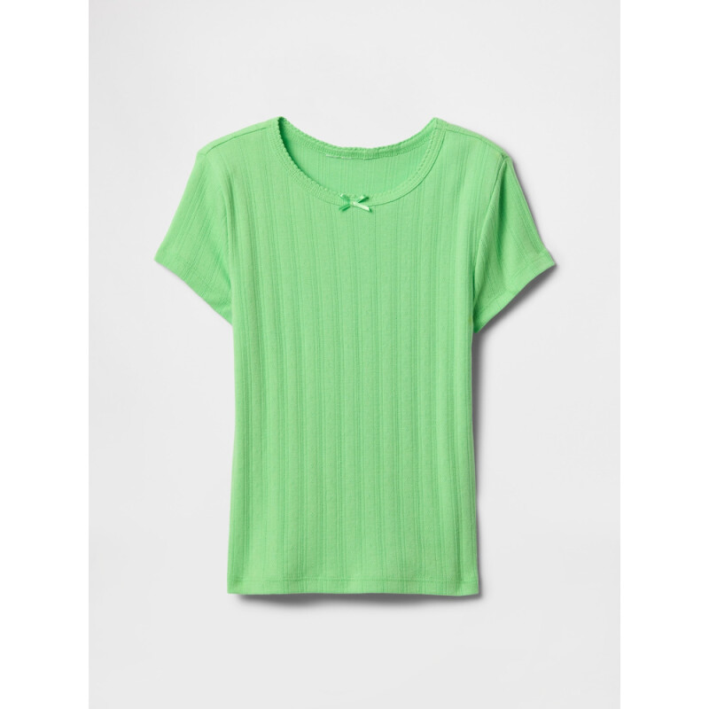 V-SS POINTELLE TEE JULEP GREEN