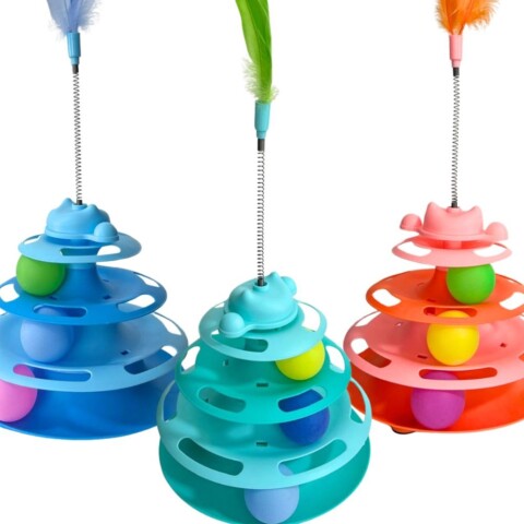 Torre 3 Niveles con Resorte y Plumas Torre 3 Niveles con Resorte y Plumas