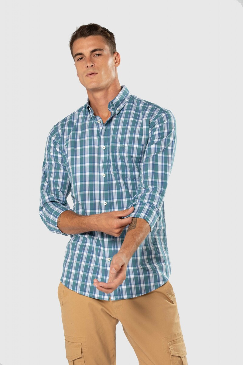 CAMISA A CUADROS - Verde 