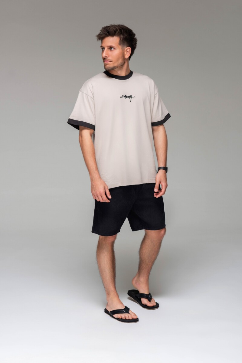 REMERA SCRIPT RINGER SS Stone F-crudo