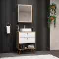 CONJUNTO DE BAÑO GAEL 60 CM COLOR NOGAL/BLANCO CON PATAS Conjunto De Baño Gael 60 Cm Color Nogal/blanco Con Patas