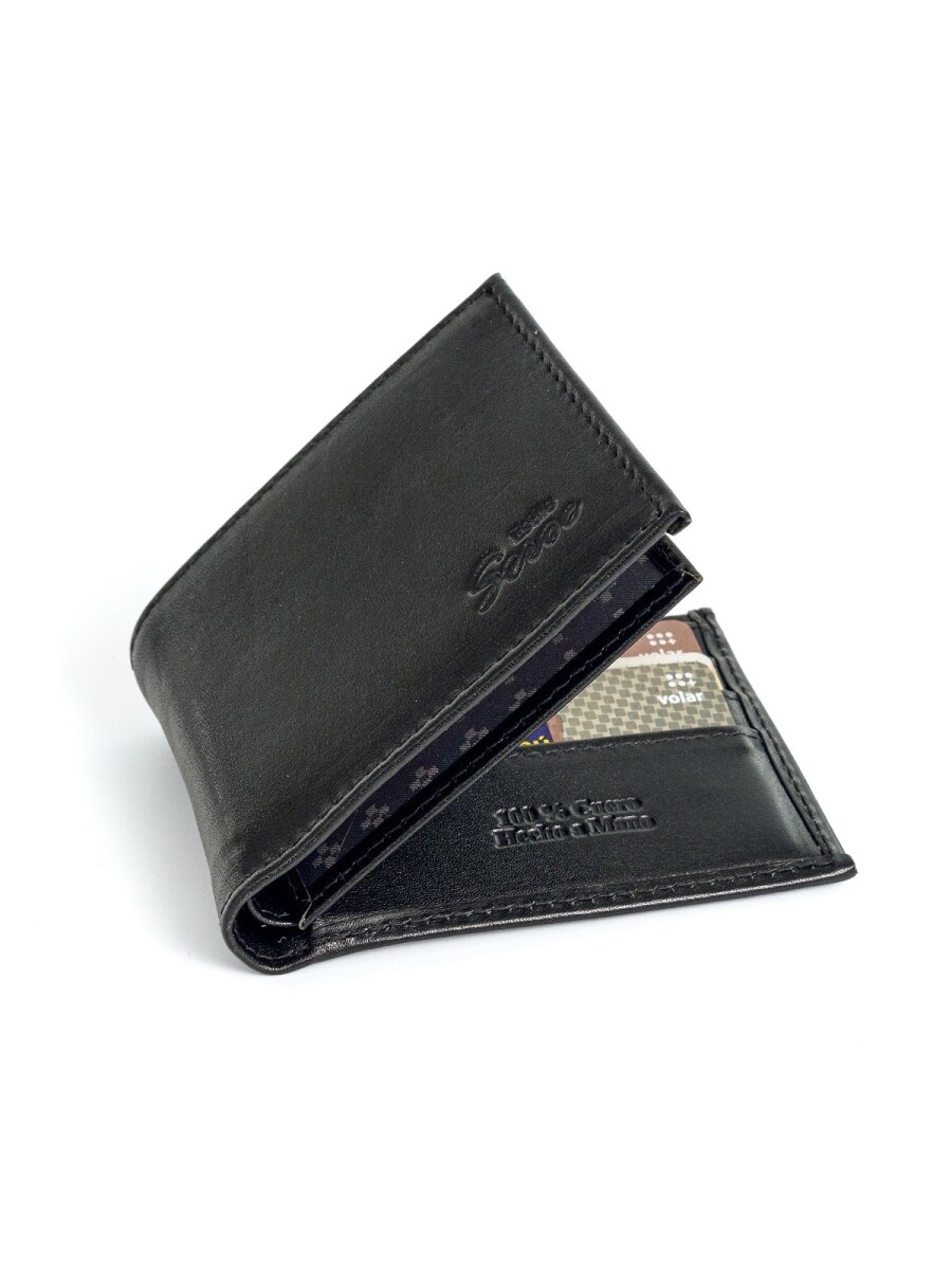 Billetera de cuero con visor - Negro 