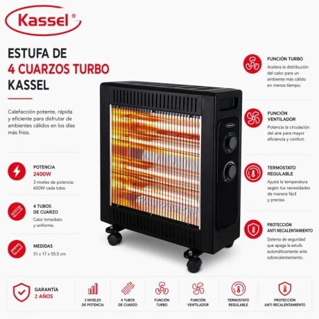 Estufa a cuarzo turbo Kassel KS-QZT4 Estufa a cuarzo turbo Kassel KS-QZT4