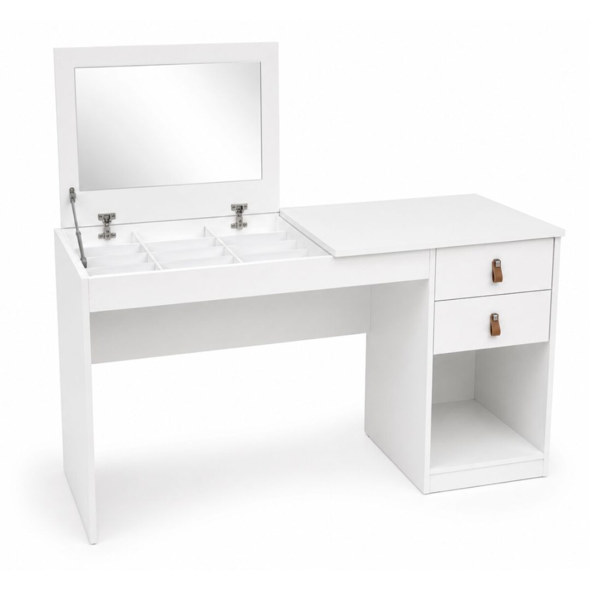 Tocador Versa Home Blanco Con Espejo Y 2 Cajones 