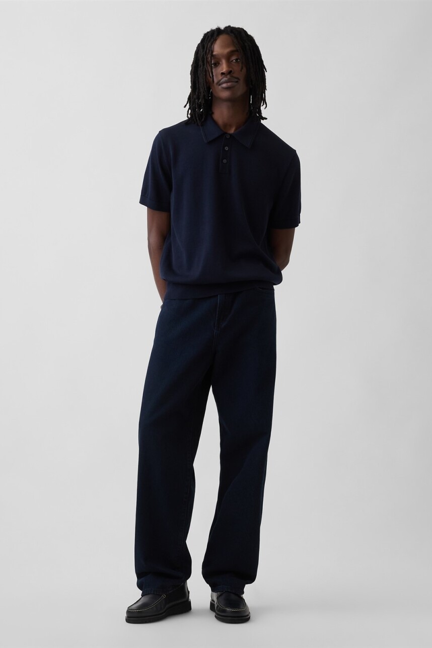 Buzo Tipo Polo Manga Corta Hombre New Classic Navy 2