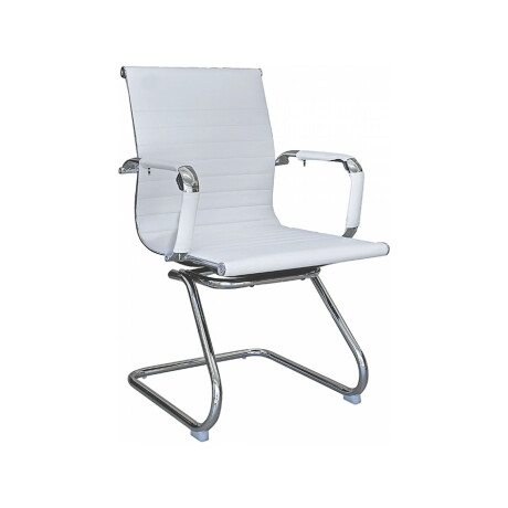 SILLA DE ESCRITORIO SIMIL-CUERO BLANCO D-101L