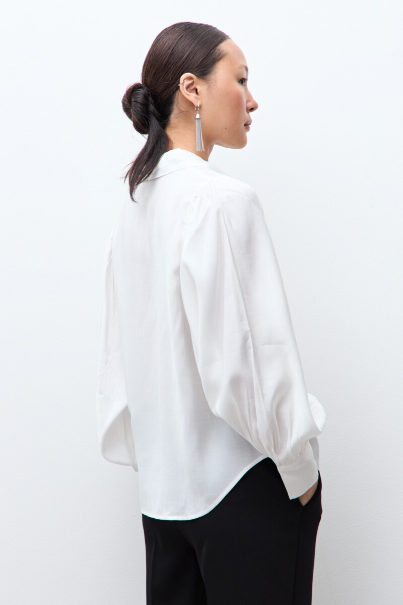Camisa mangas abullonadas blanco