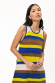Vestido Araza Azul/Lima/Marrón