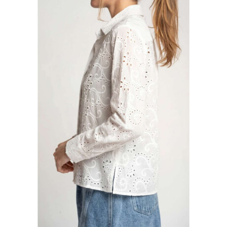 Blusa Broderie Manga Larga Nacar