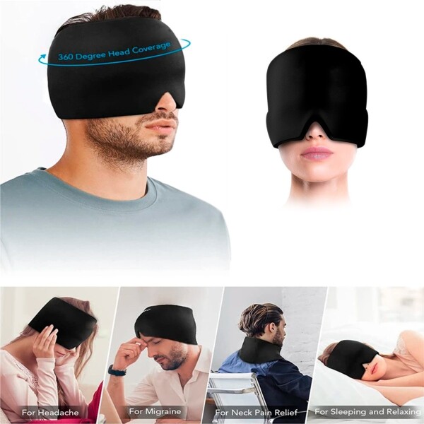 Tratamiento Gorra Dolor De Cabeza Migraña Silicona Cuello Variante Color Negro