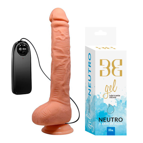 Dildo Vibrador Realístico Dick + Gel Neutro Dildo Vibrador Realístico Dick + Gel Neutro