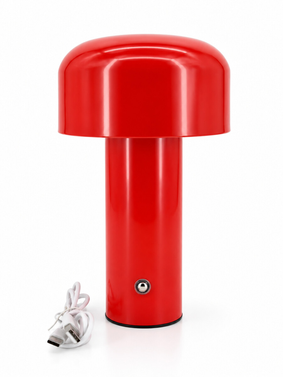 LAMPARA DE MESA TIPO HONGO - ROJO 