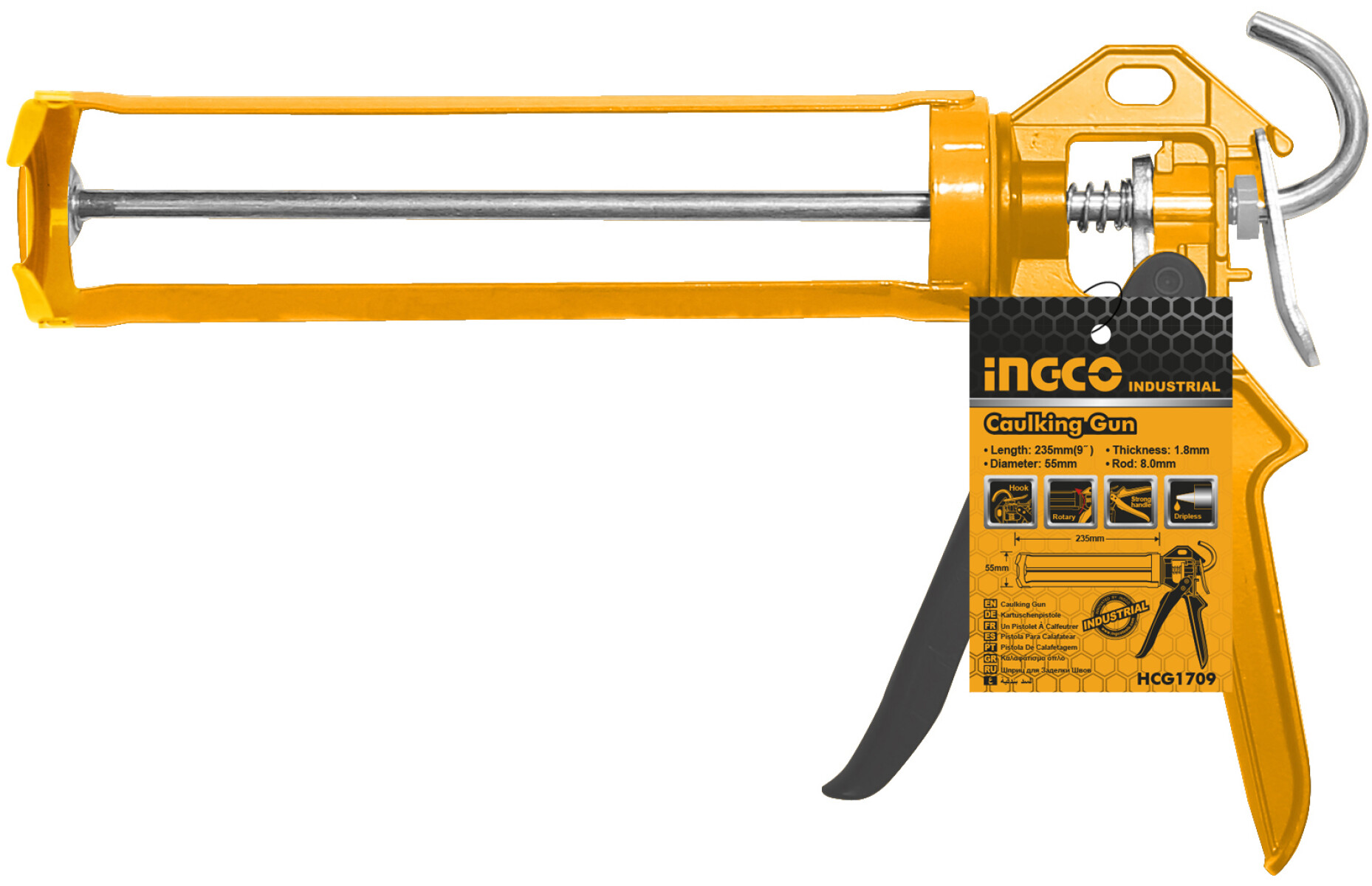 PISTOLA APLICAR SILICONA EN POMO INGCO HCG1709 