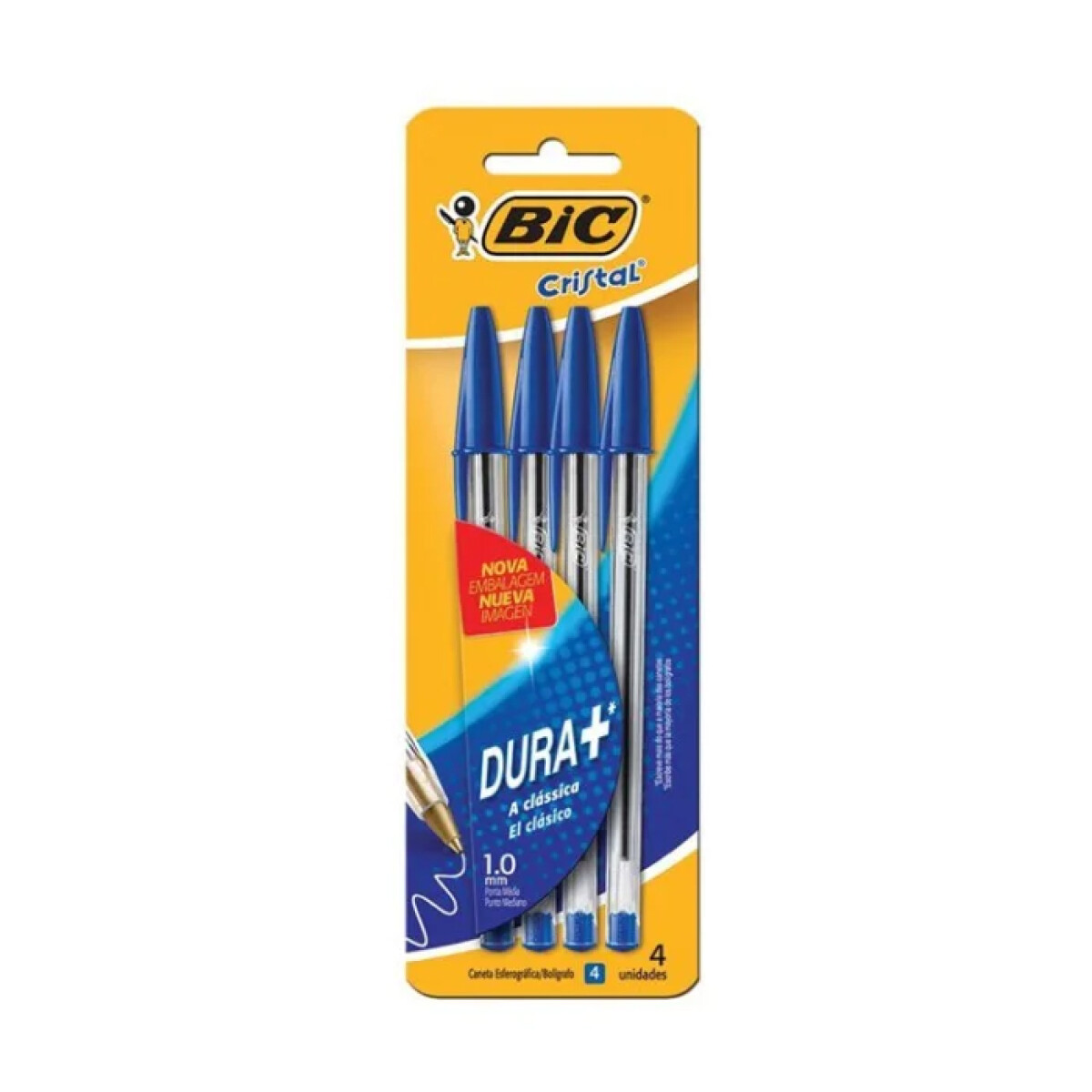 Boligrafo Bic x 4 clasica - Azul 