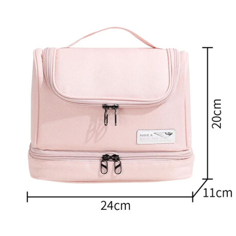 Neceser Organizador Portable de Viaje p/Maquillaje Cosmética Rosa