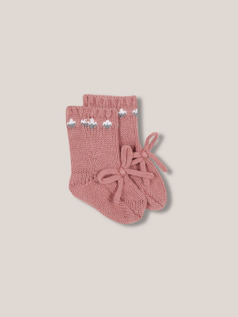 Patucos Con Jacquard Coral Claro