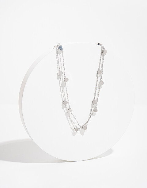 Collares Cortos Special Price Collar De Corazones - Plateado Rodio