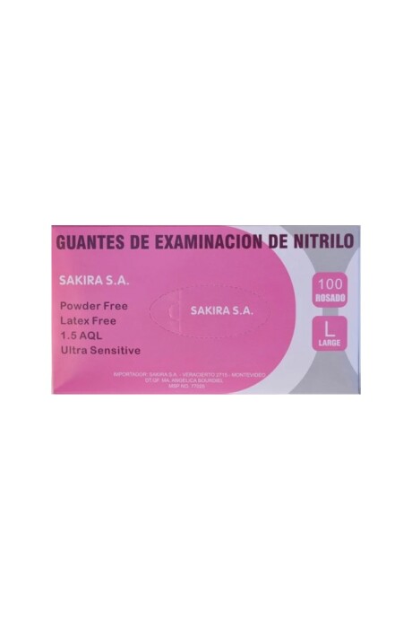 Guantes de Nitrilo Sakira Caja x 100 unidades Rosado