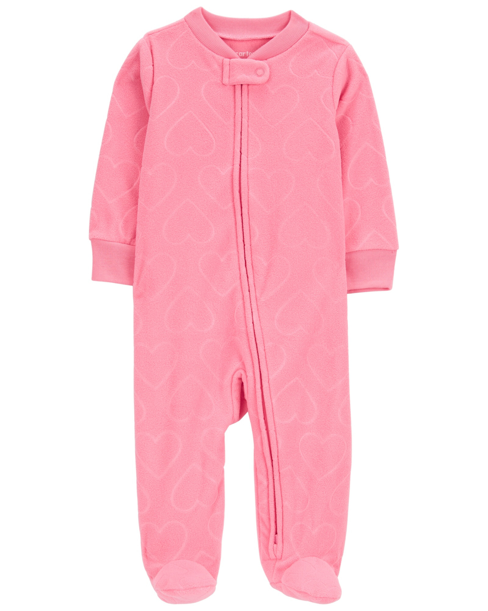 Pijama una pieza de micropolar, con pie, diseño corazones. Talles 0-9M Pijama una pieza de micropolar, con pie, diseño corazones. Talles 0-9M
