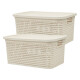 Set x2 Caja simil ratán 4 lts BEIGE