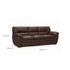 Sillon Livintus 3 Cuerpos Cuero Natural Cafe