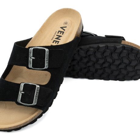 SANDALIAS VENET - CUERO PARIS NEGRO