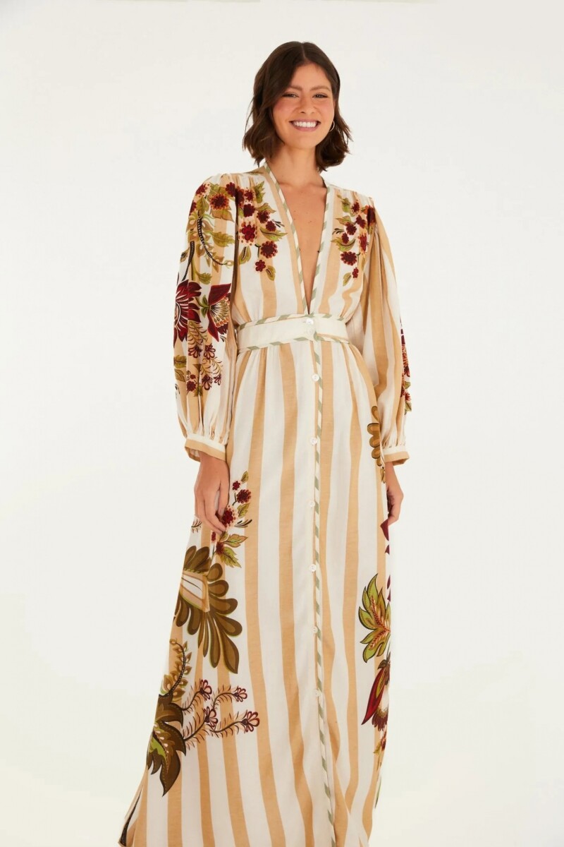 VESTIDO LARGO FLORAL Estampado