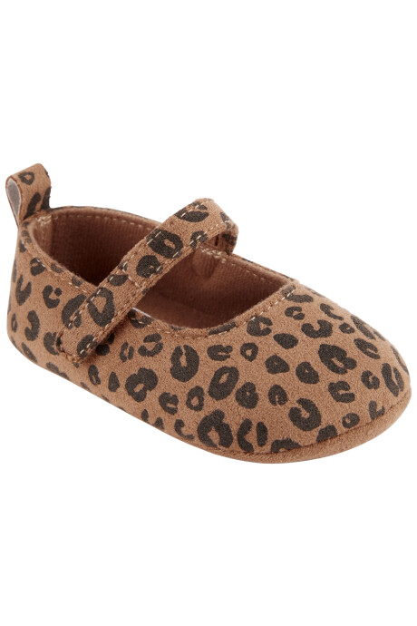 Zapatos sin suela con velcro y diseño leopardo 0