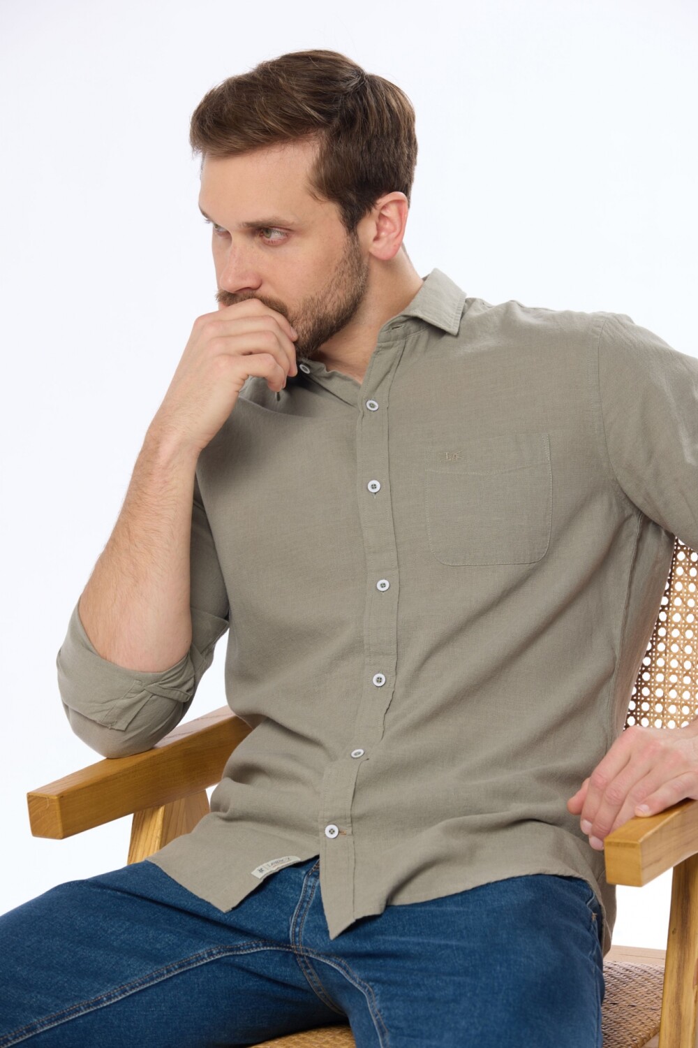 CAMISA DE LINO Verde