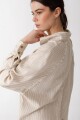 CAMISA RAGLAN Rayas Beige
