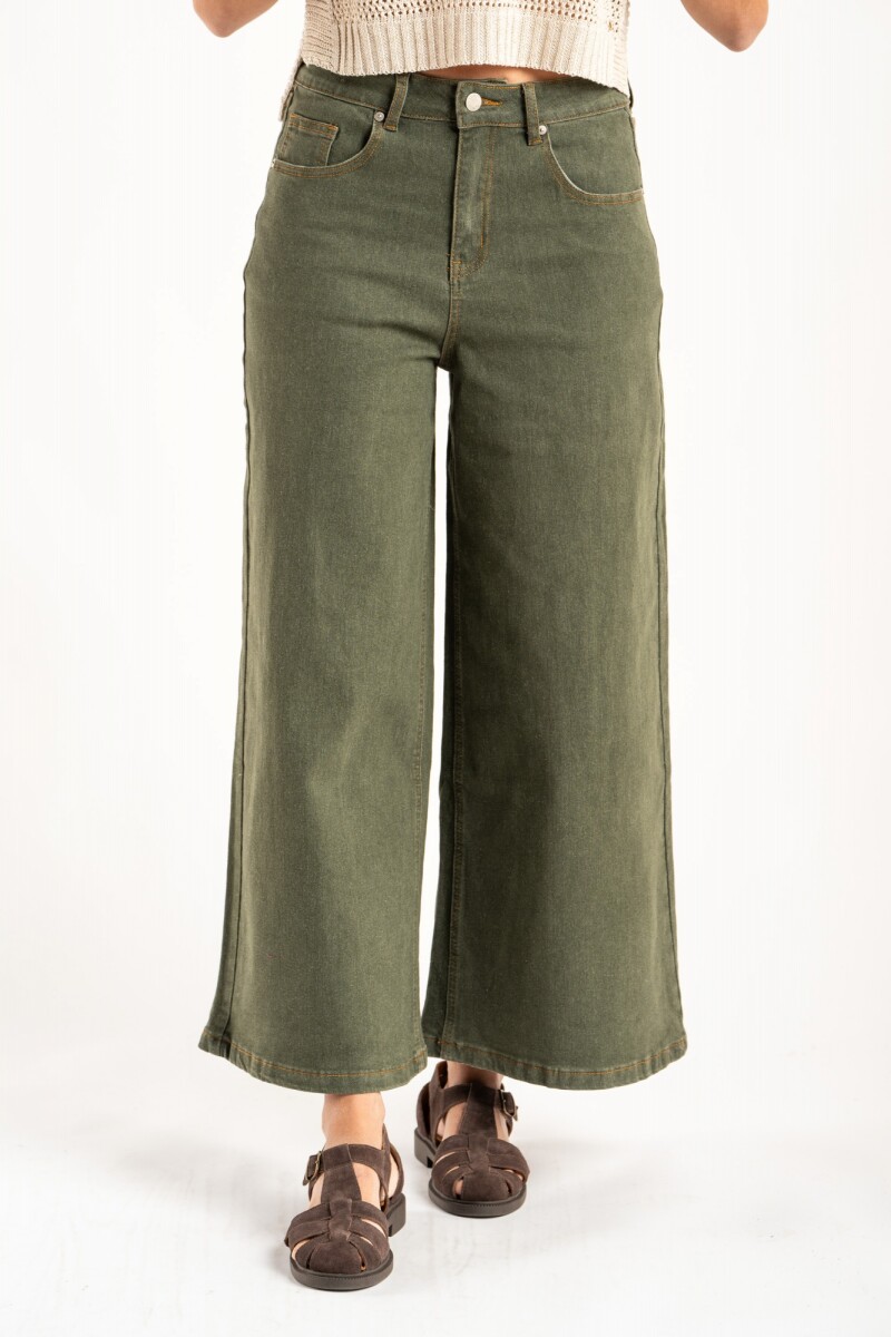 Wide Leg Lavado Oliva