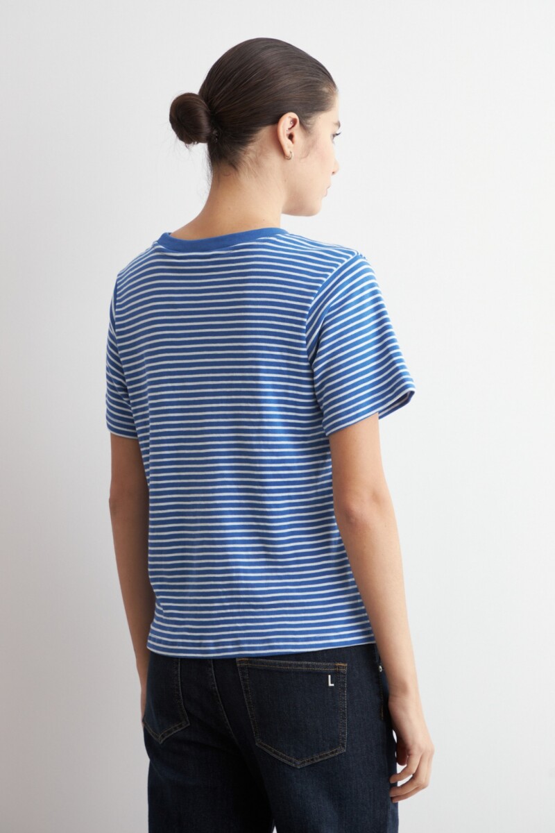Remera rayada cobalto
