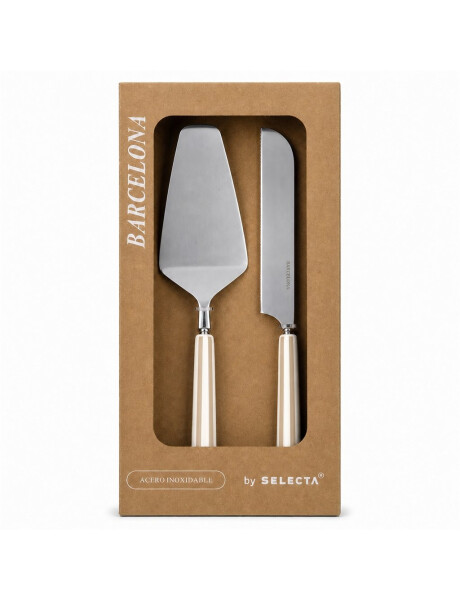 SET PALA Y CUCHILLO TORTA MANGO RAYAS BEIGE "BCN" SET PALA Y CUCHILLO TORTA MANGO RAYAS BEIGE "BCN"