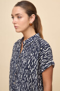 CAMISA ELVINA PRINTED Blanco/Azul