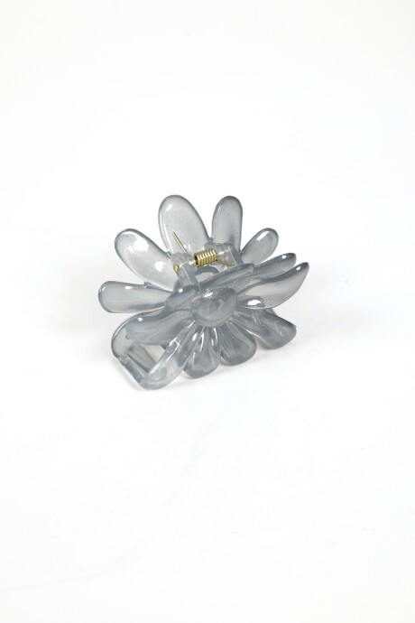 Pinza De Pelo Flor Gris