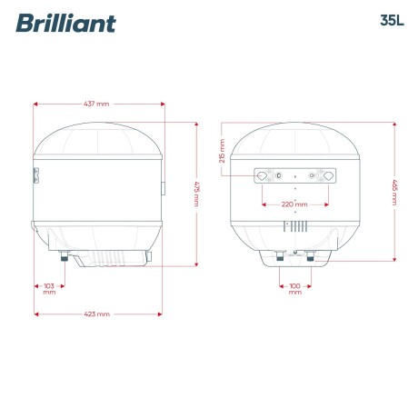 TERMOTANQUE BRILLIANT 35LITROS NEGRO BREV35WH