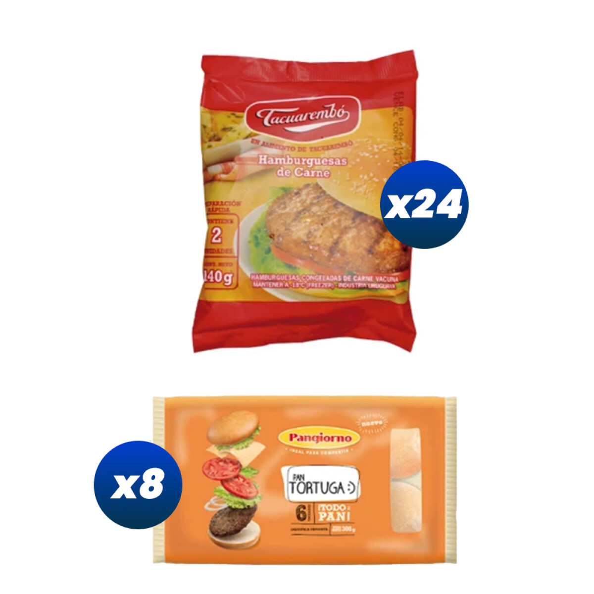 Hamburguesas Tacuarembo X48 Unid + Tortugas X48 Unid 