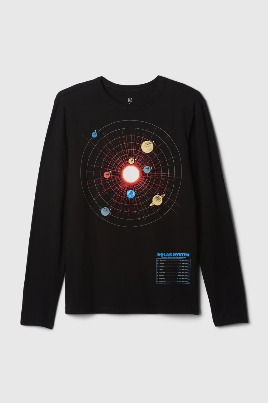 Remera Gràfico Manga Larga Niño True Black V2