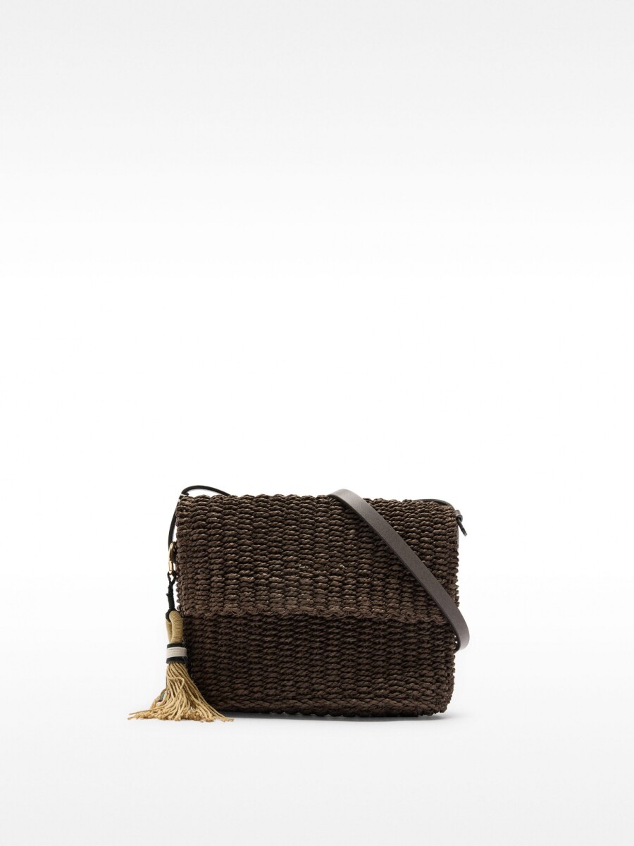 Bolso De Bandolera Efecto Rafia marron