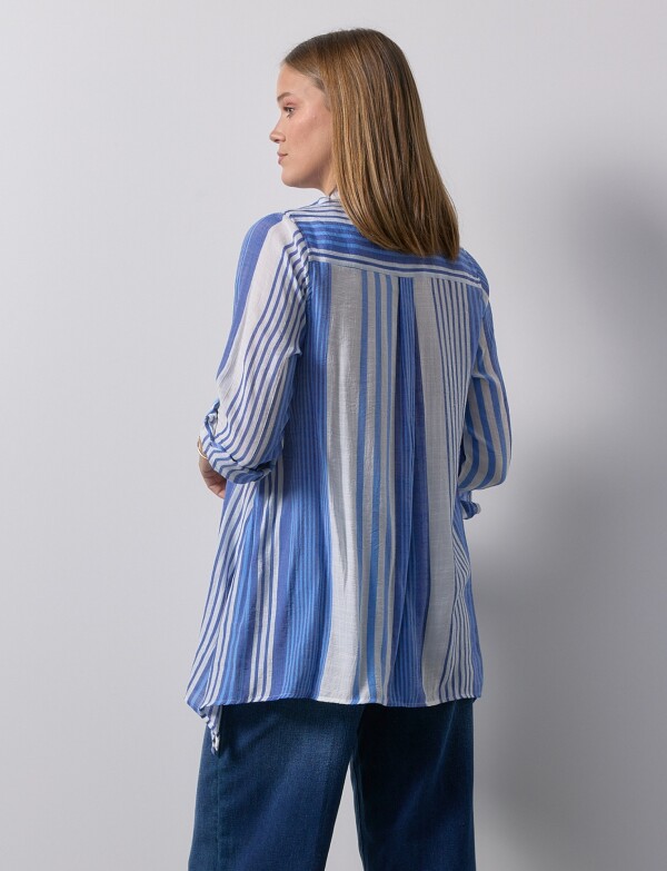 Camisa Larga BLANCO/AZUL