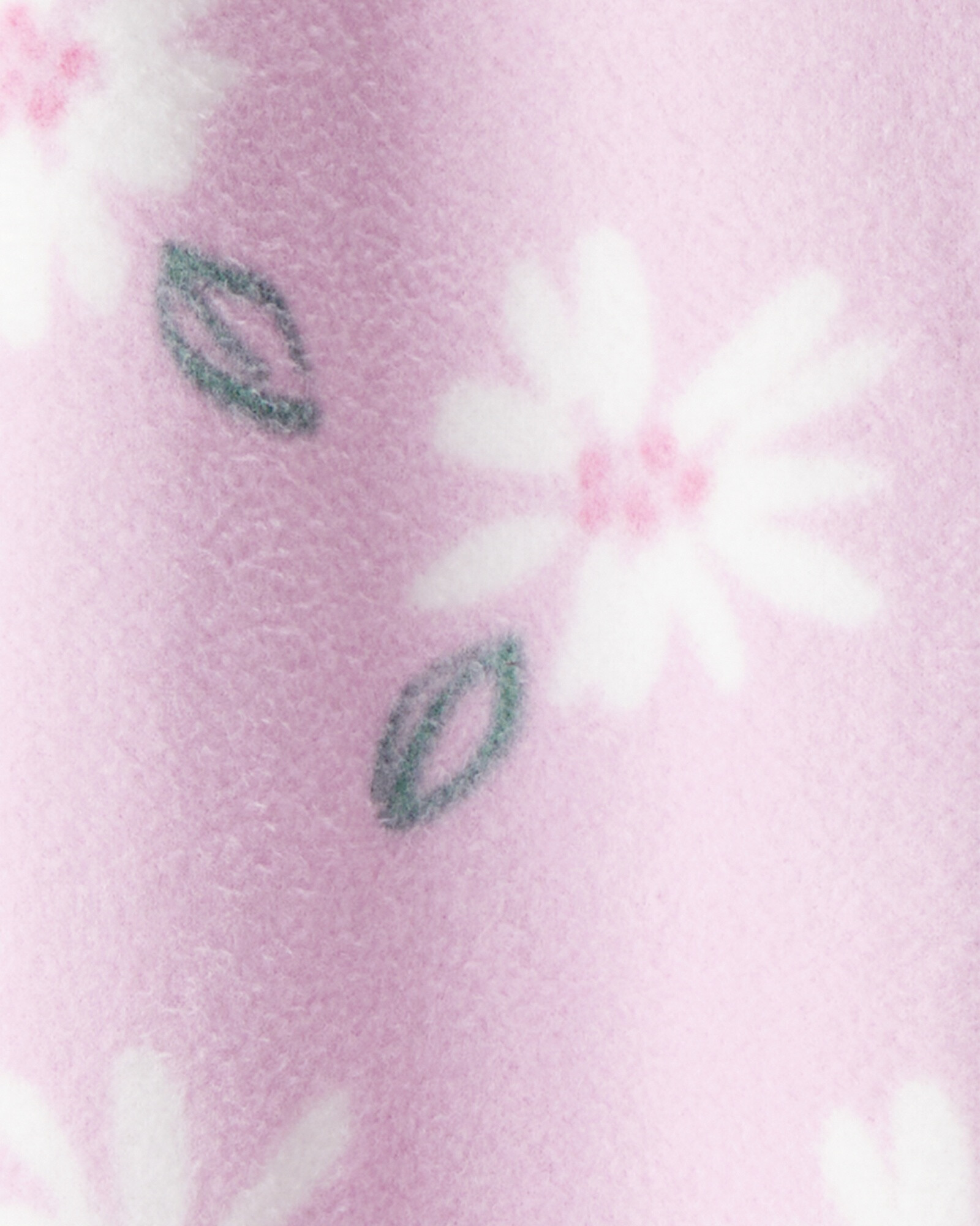 Pijama una pieza de micropolar, con pie, diseño floral Sin color