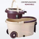 Balde Trapeador Centrifugado Acero Inox 5lts + Mopa Gris
