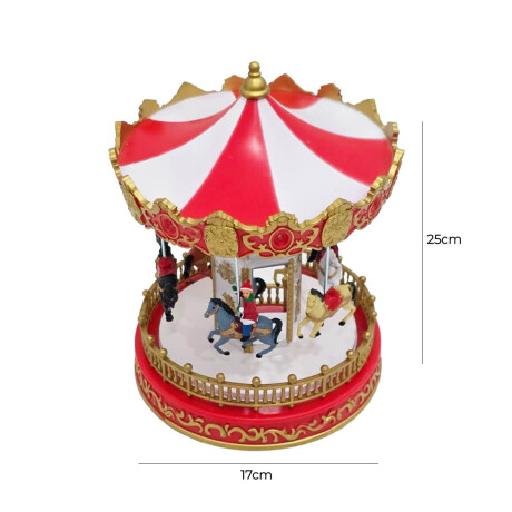 Adorno Navideño Casa Papa Noel Nieve luz Decoración Carrousel