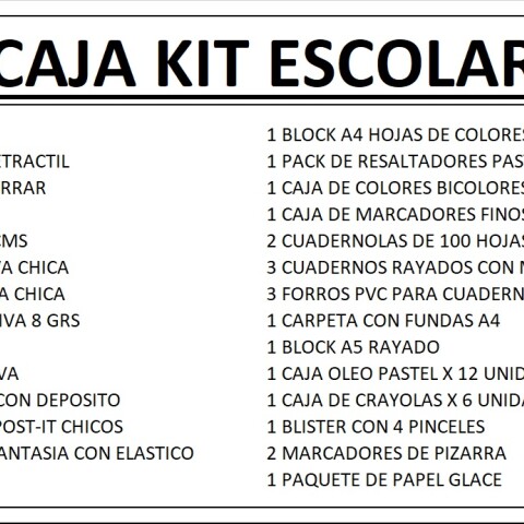 CAJA KIT ESCOLAR VUELTA A CLASES! CAJA KIT ESCOLAR VUELTA A CLASES!