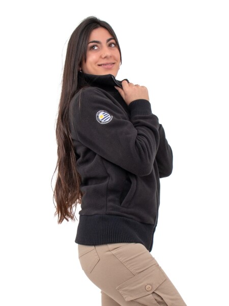 campera micropolar doble dama Negra