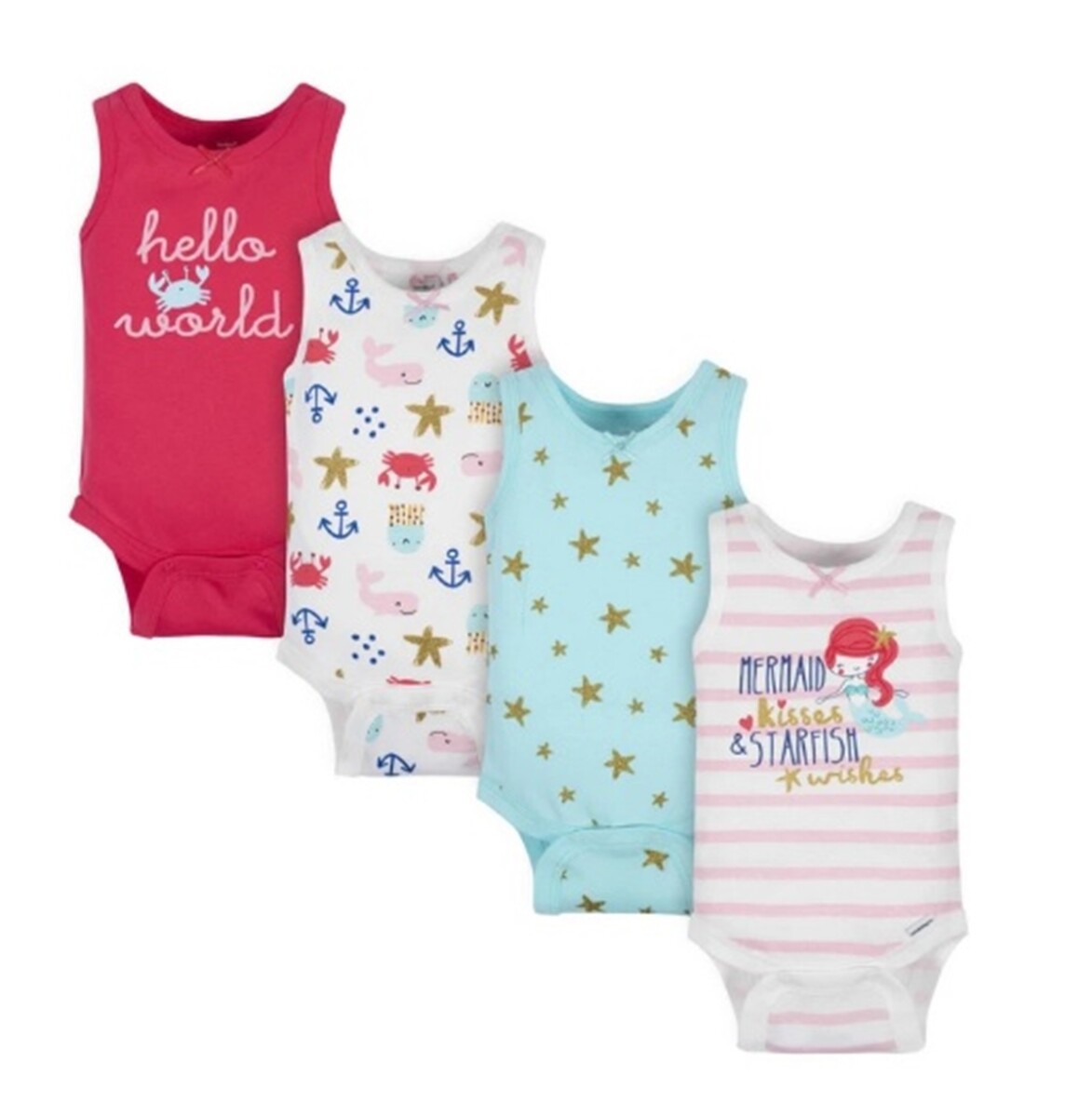Set x4 Bodies manga corta - Sirenita 